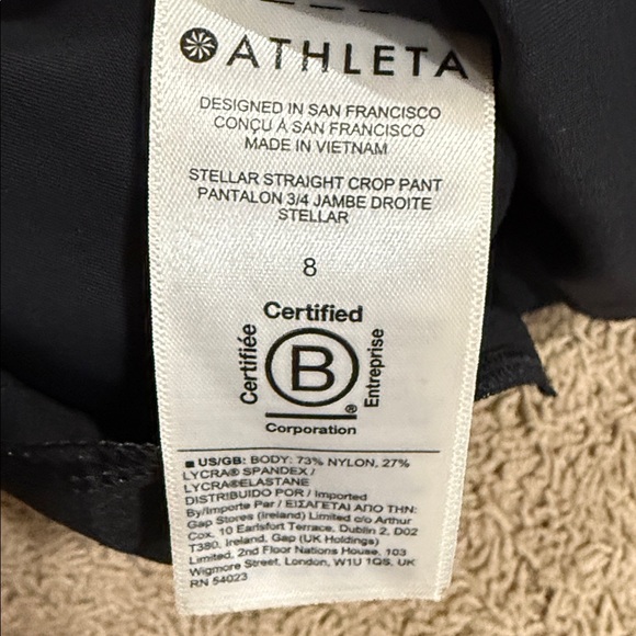 Athleta Black Stellar Straight‎ Crop Pants Size 8 - Picture 6 of 7